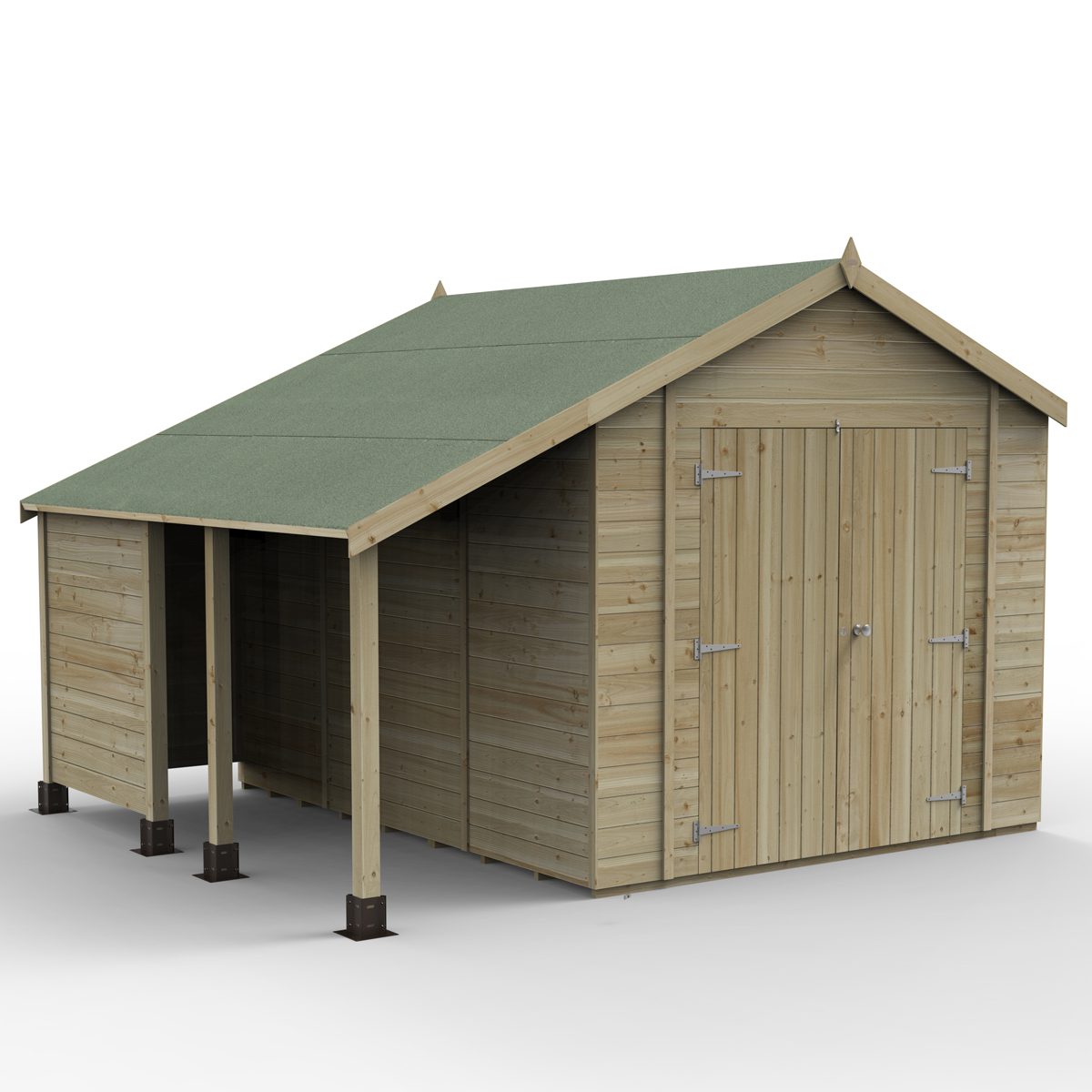 5013053195918 1 Timberdale 10x8 Apex Shed No Window Double Door With Log Store .jpg